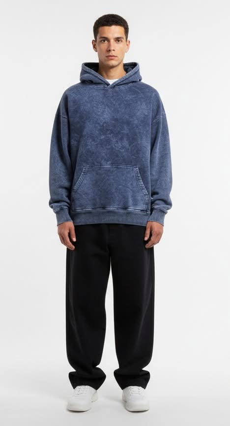 Buzo Bélico Azul Acid Wash Importado 430 gramos