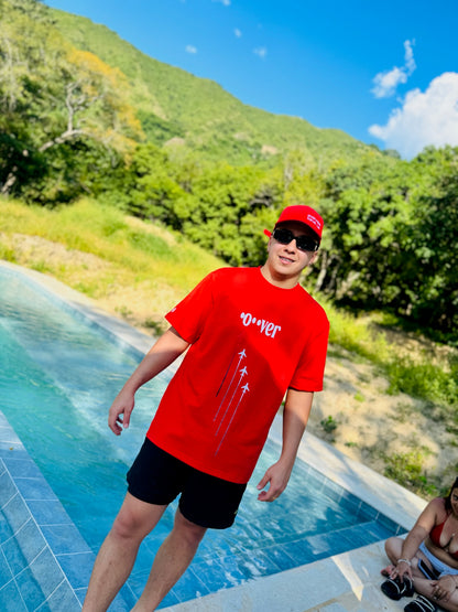 Camiseta Bélico Roja Estampada 260 gramos