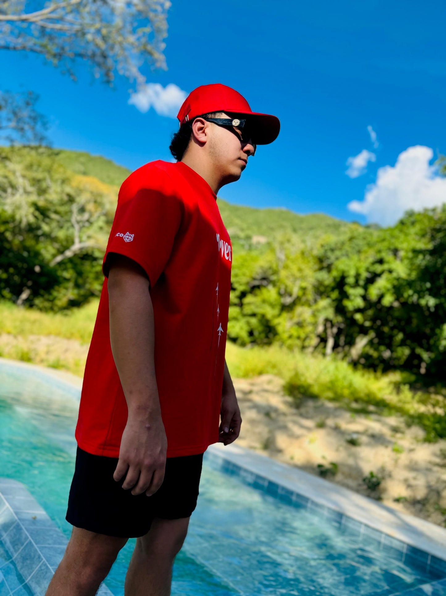 Camiseta Bélico Roja Estampada 260 gramos