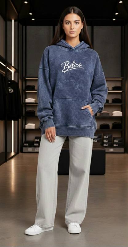 Buzo Bélico Azul Acid Wash Importado 430 gramos