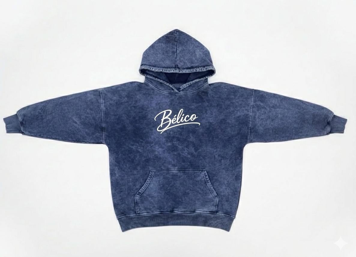 Buzo Bélico Azul Acid Wash Importado 430 gramos