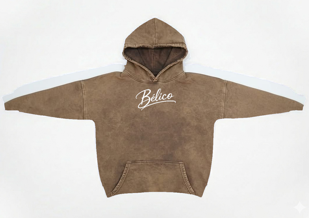 Buzo Bélico Cafe Acid Wash Importado 430 gramos